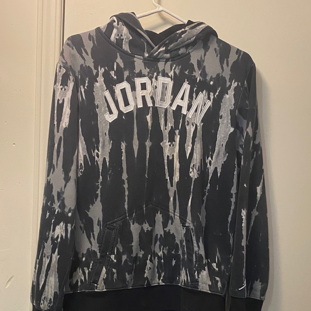 Vintage Jordan DNA Black & Gray Tie-Dye Hoodie